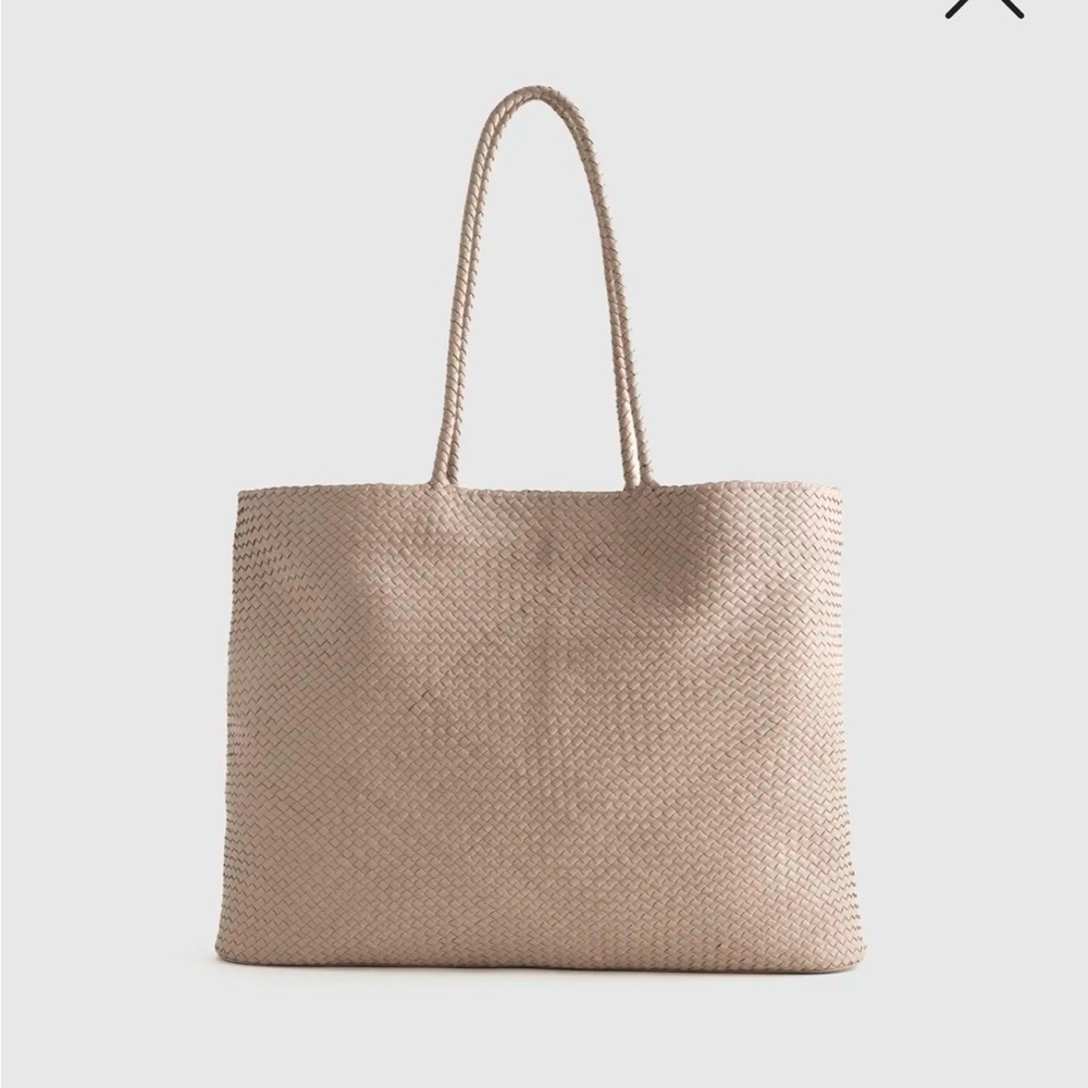 Quince Handwoven Italian Leather Tote Bag - Like New with Tags